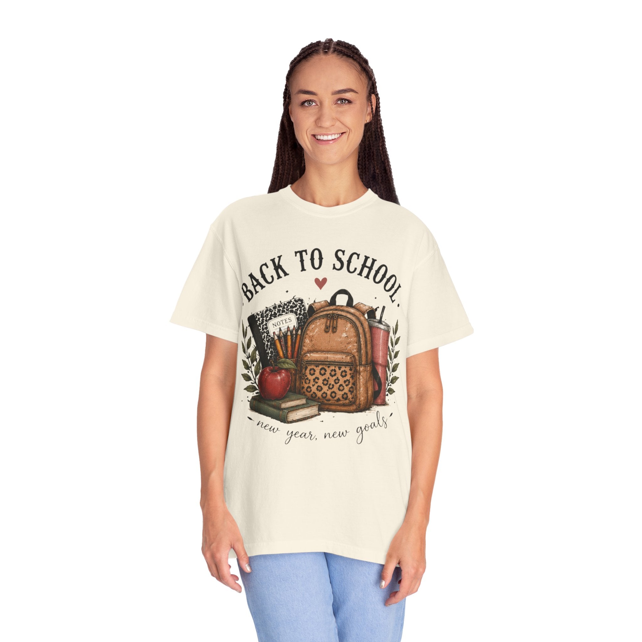 Adult Back to School Graphic T-Shirt — “Back to School, new year new goals”