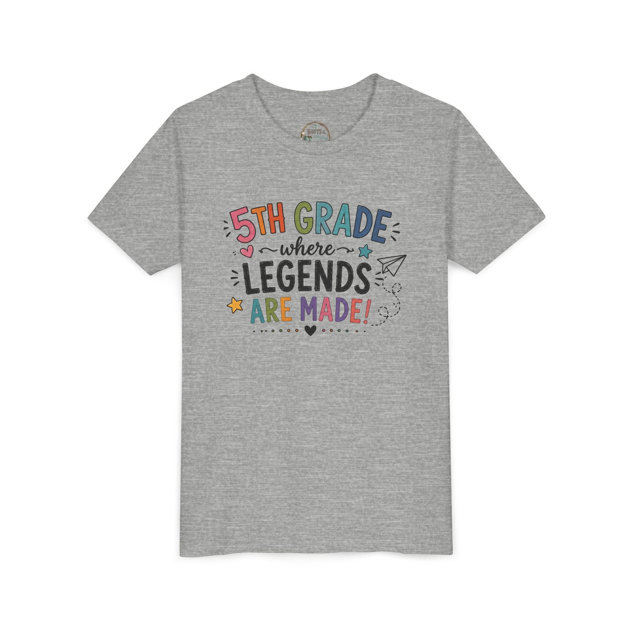 5th Grade Where Legends Are Made Graphic T-Shirt — Back-to-School Kids Tee