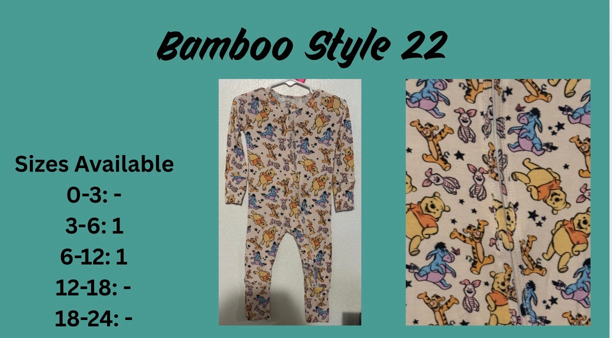 Style 21, 22, 23, 24 Bamboo Zippy