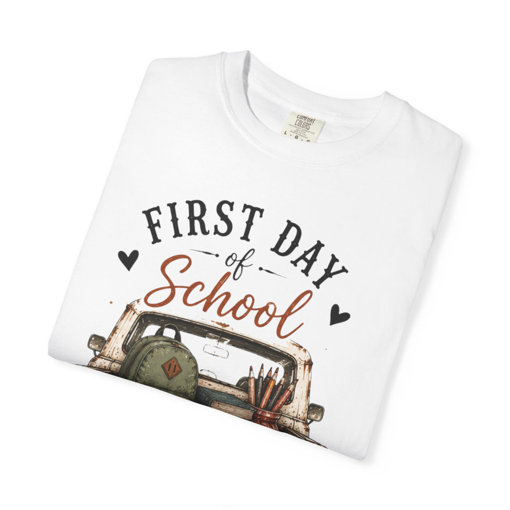 Adult First Day of School Truck Graphic T-Shirt