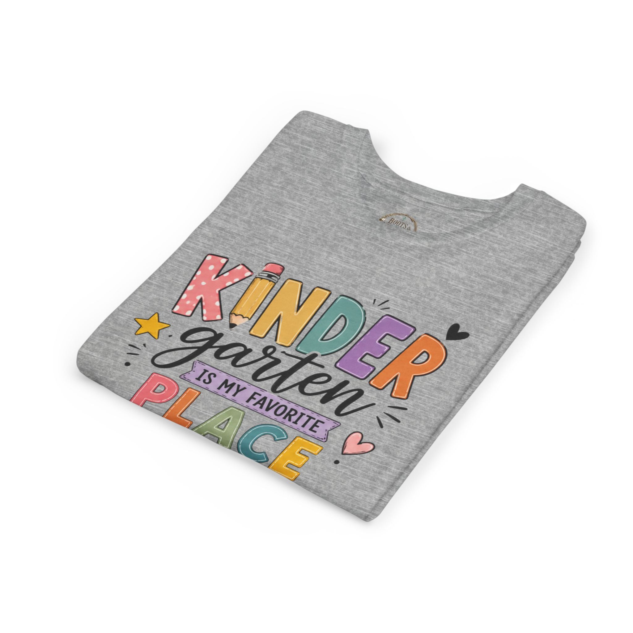 Kindergarten Is My Favorite Place Graphic T-Shirt - Cute Colorful Back-to-School Shirt for Kids