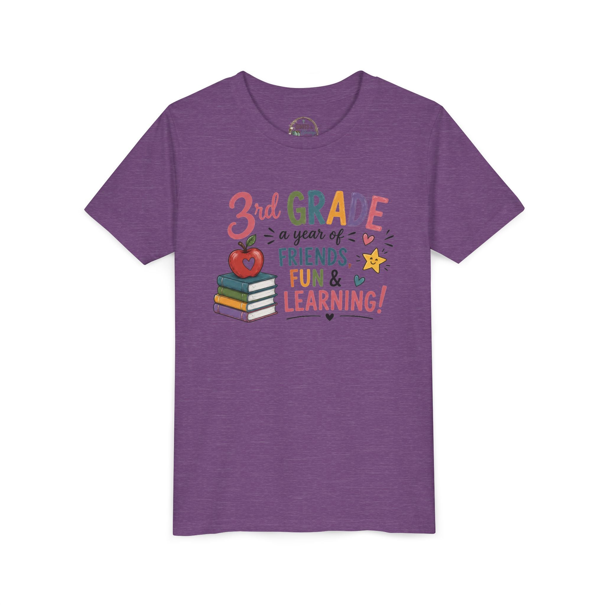 3rd Grade Graphic T‑Shirt - "3rd Grade: A Year of Friends, Fun & Learning" Back-to-School Tee