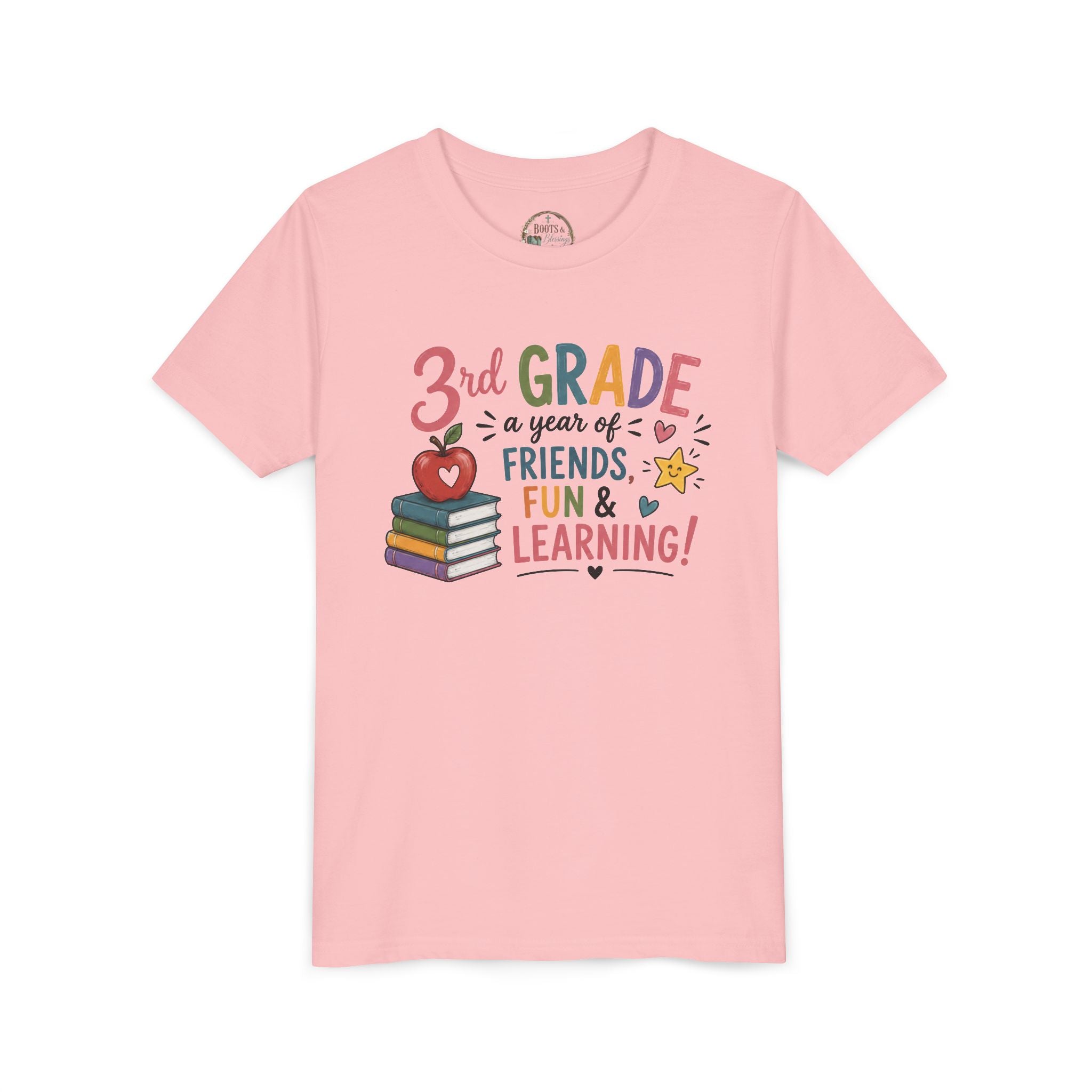 3rd Grade Graphic T‑Shirt - "3rd Grade: A Year of Friends, Fun & Learning" Back-to-School Tee