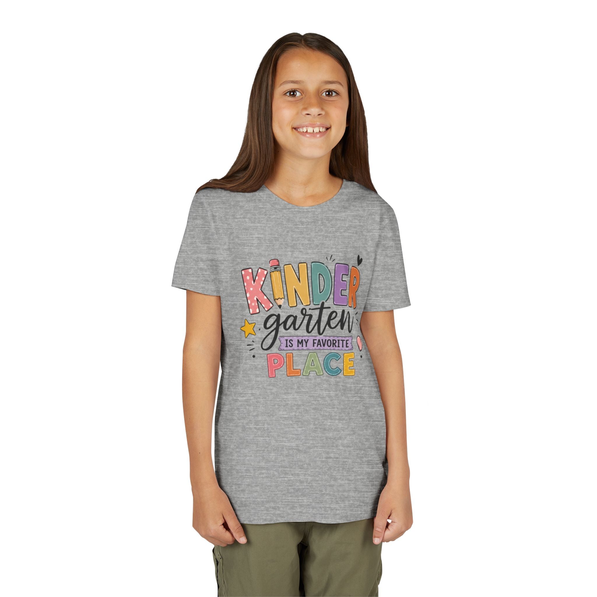 Kindergarten Is My Favorite Place Graphic T-Shirt - Cute Colorful Back-to-School Shirt for Kids