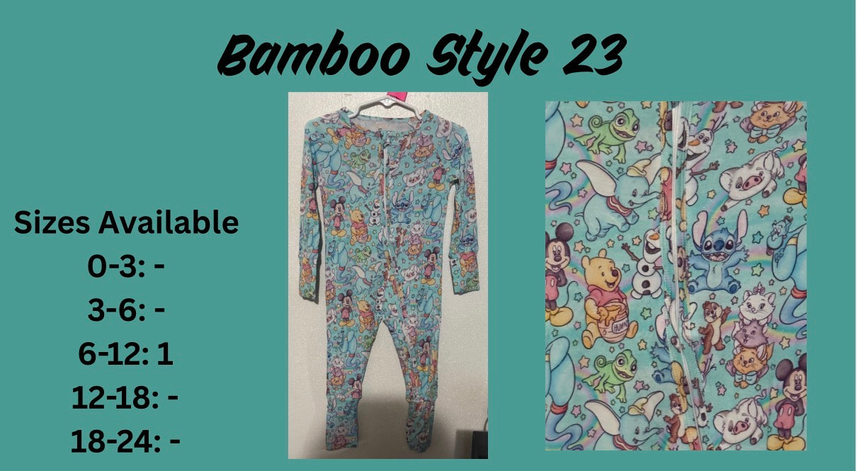 Style 21, 22, 23, 24 Bamboo Zippy