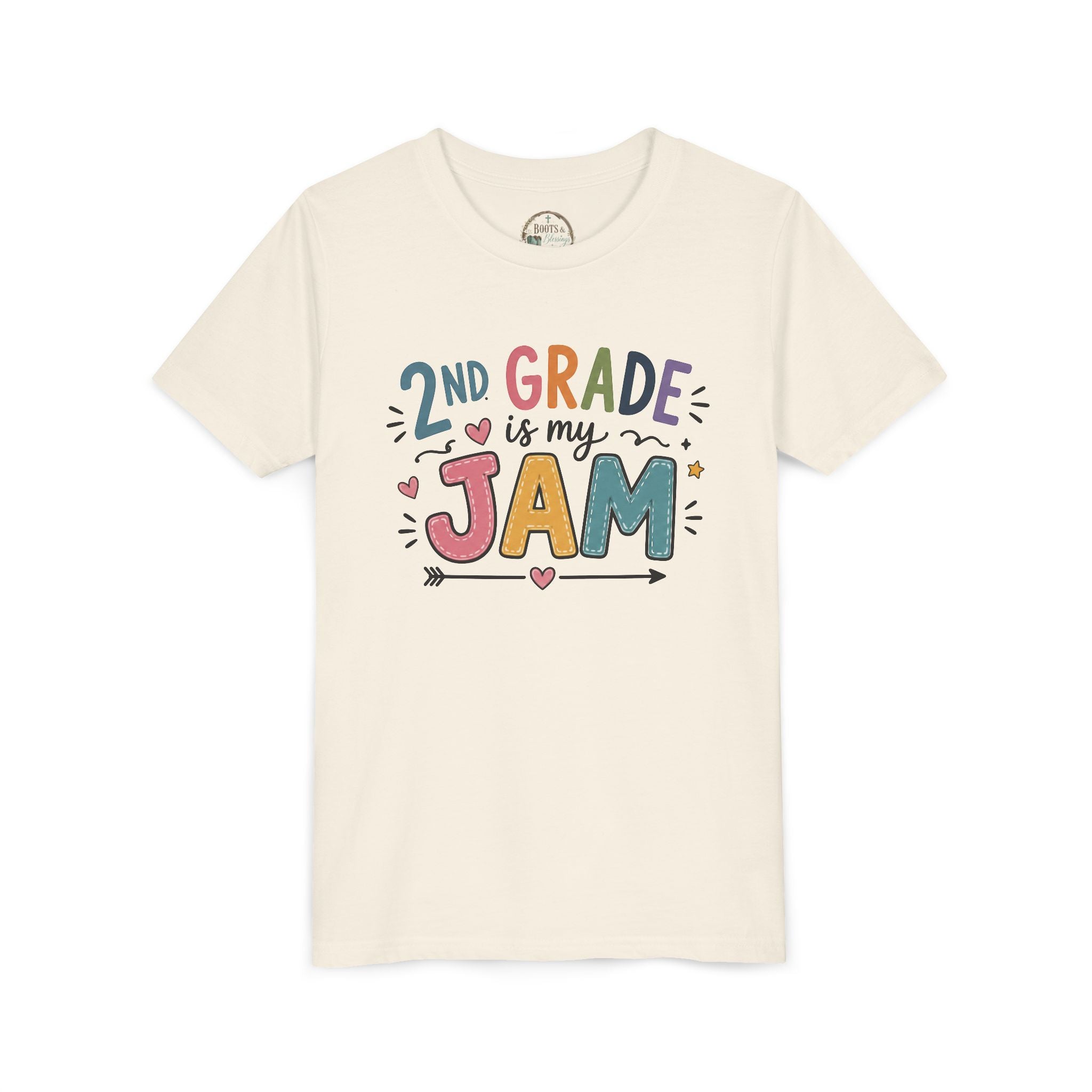 2nd Grade Is My Jam Graphic T-Shirt— Cute Colorful Back-to-School Shirt