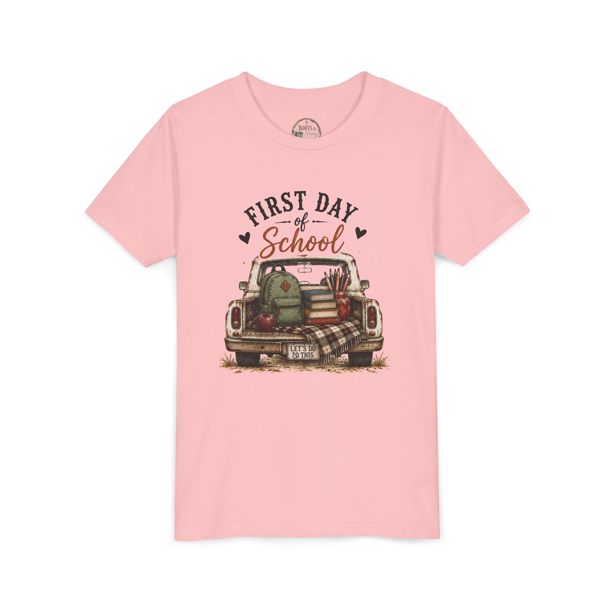 First Day of School Youth Graphic T-Shirt — Vintage Truck Back-to-School Shirt