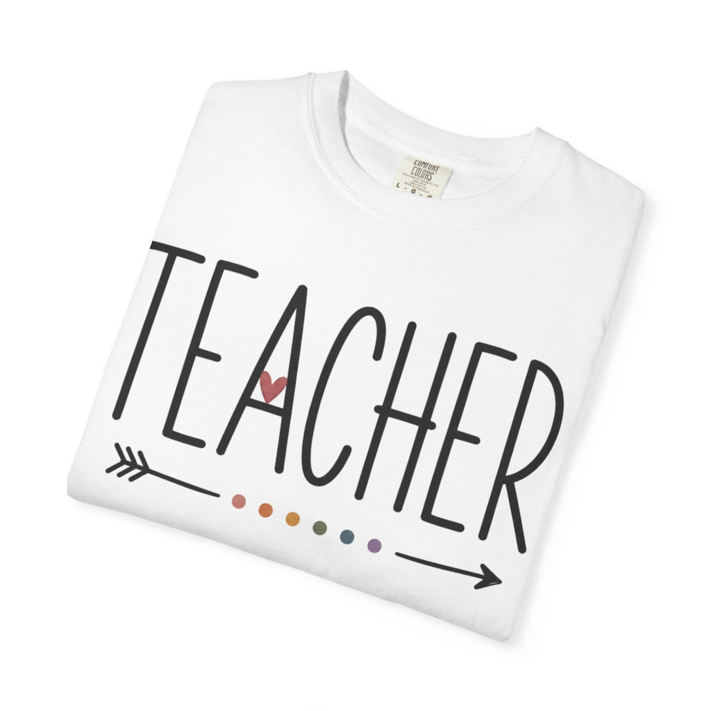 Teacher Arrow T-Shirt — Cute Heart Dotted Design for Educators