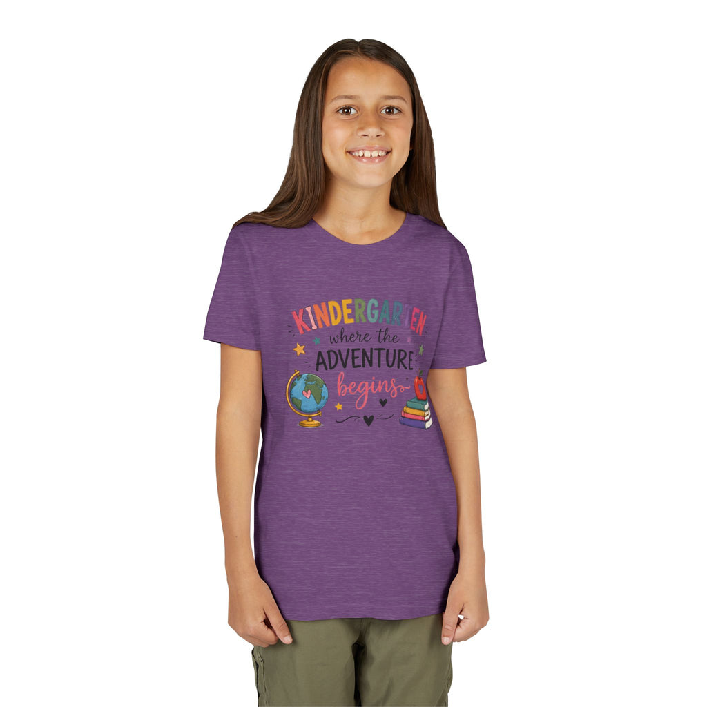 Kindergarten Adventure Graphic T-Shirt – "Kindergarten Where the Adventure Begins" Back-to-School Shirt