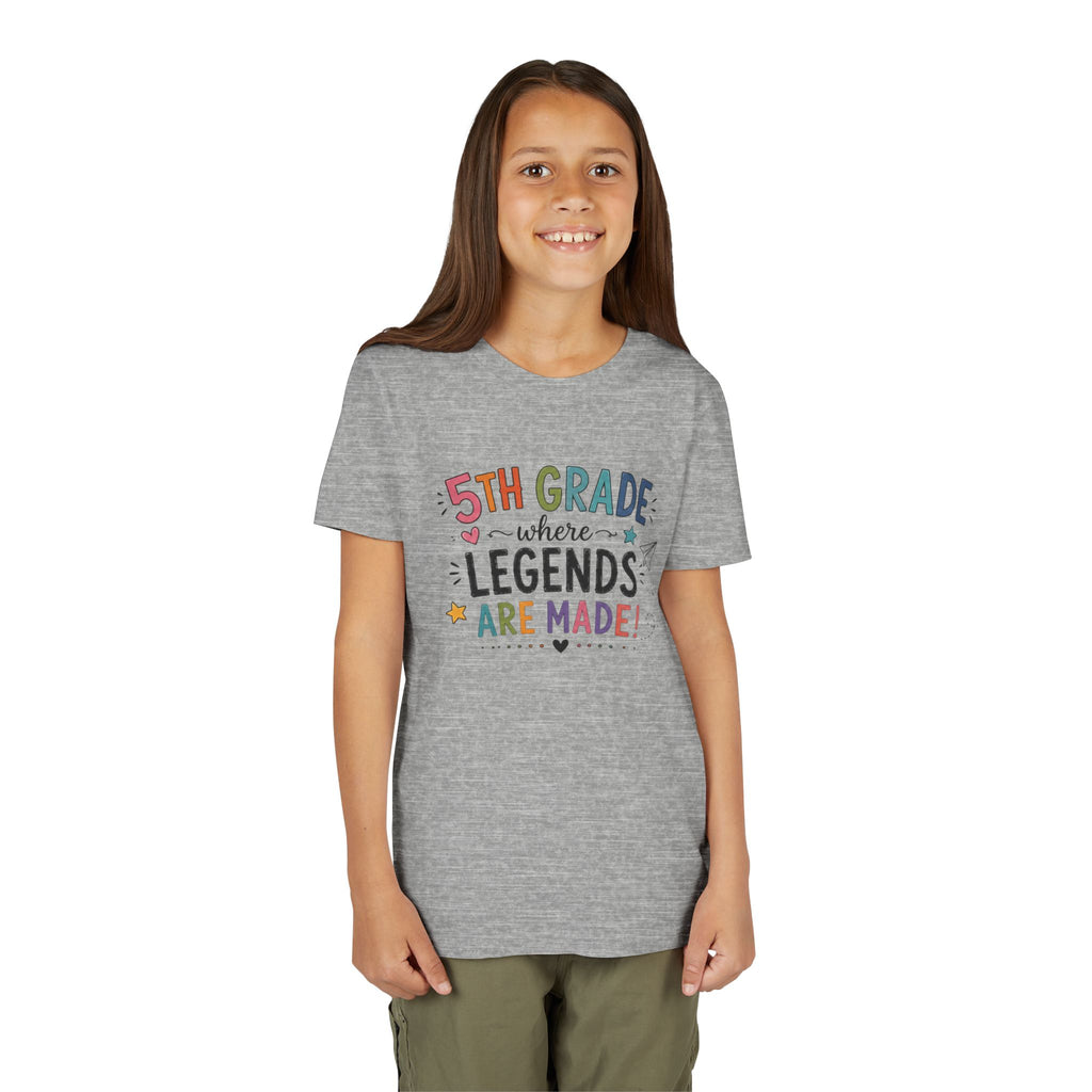 5th Grade Where Legends Are Made Graphic T-Shirt — Back-to-School Kids Tee