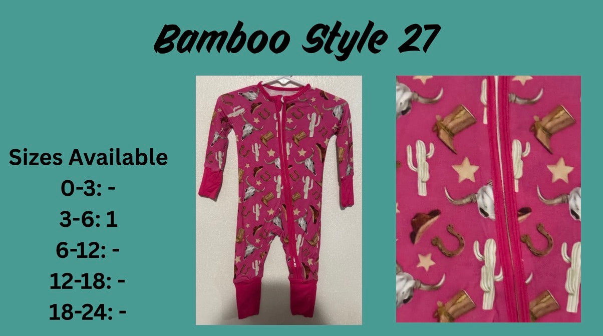 Style 25, 26, 27 Bamboo Zippy