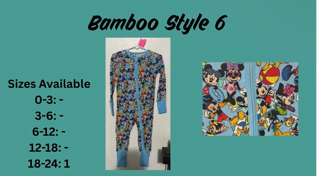 Style 6, 7, 8 Bamboo Zippy