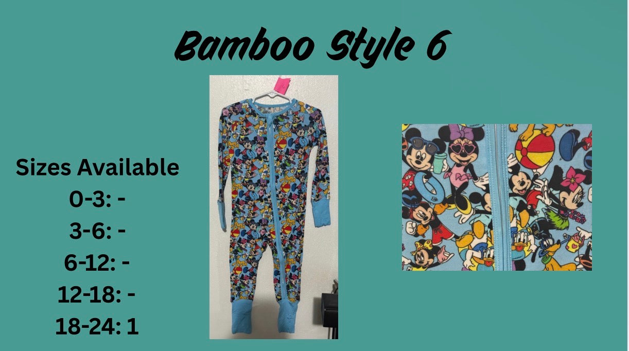 Style 6, 7, 8 Bamboo Zippy