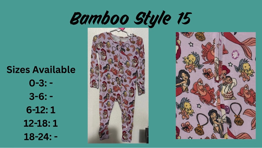 Style 12, 14, 15 Bamboo Zippy