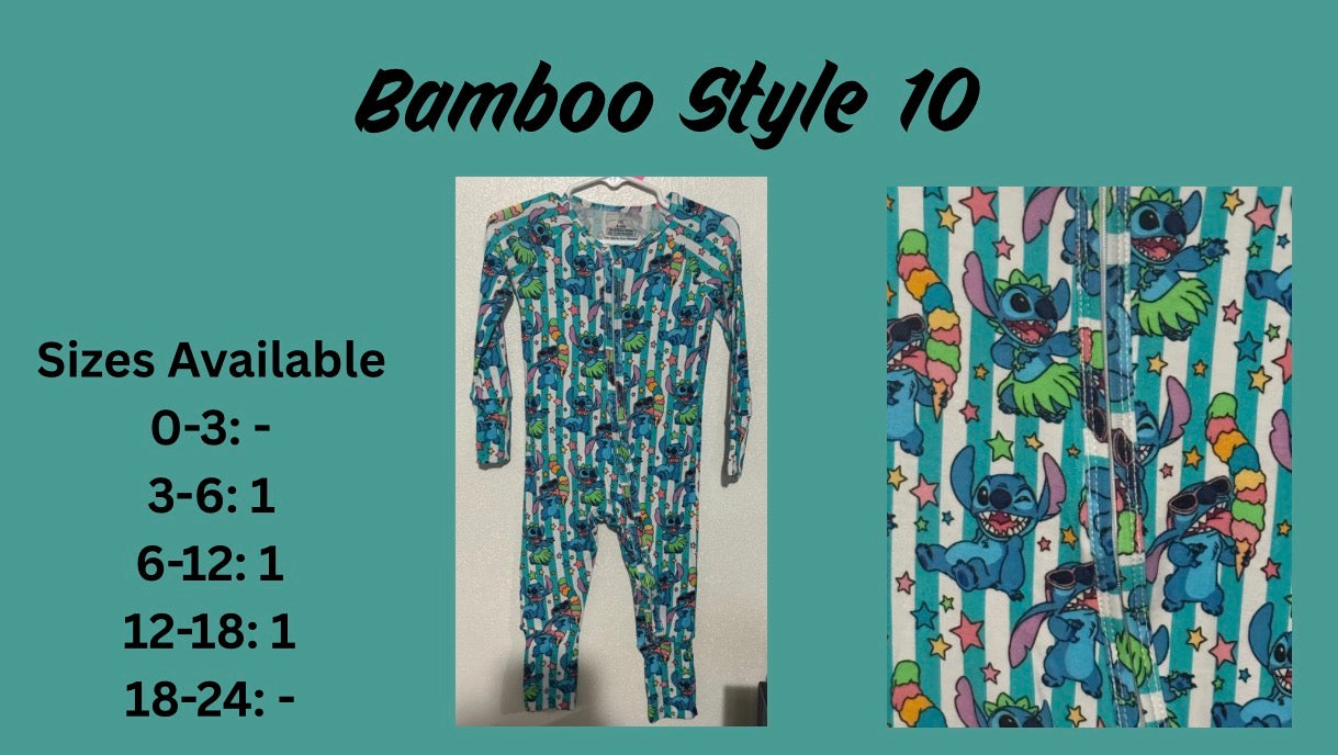 Style 9, 10, 11, 12 Bamboo Zippy